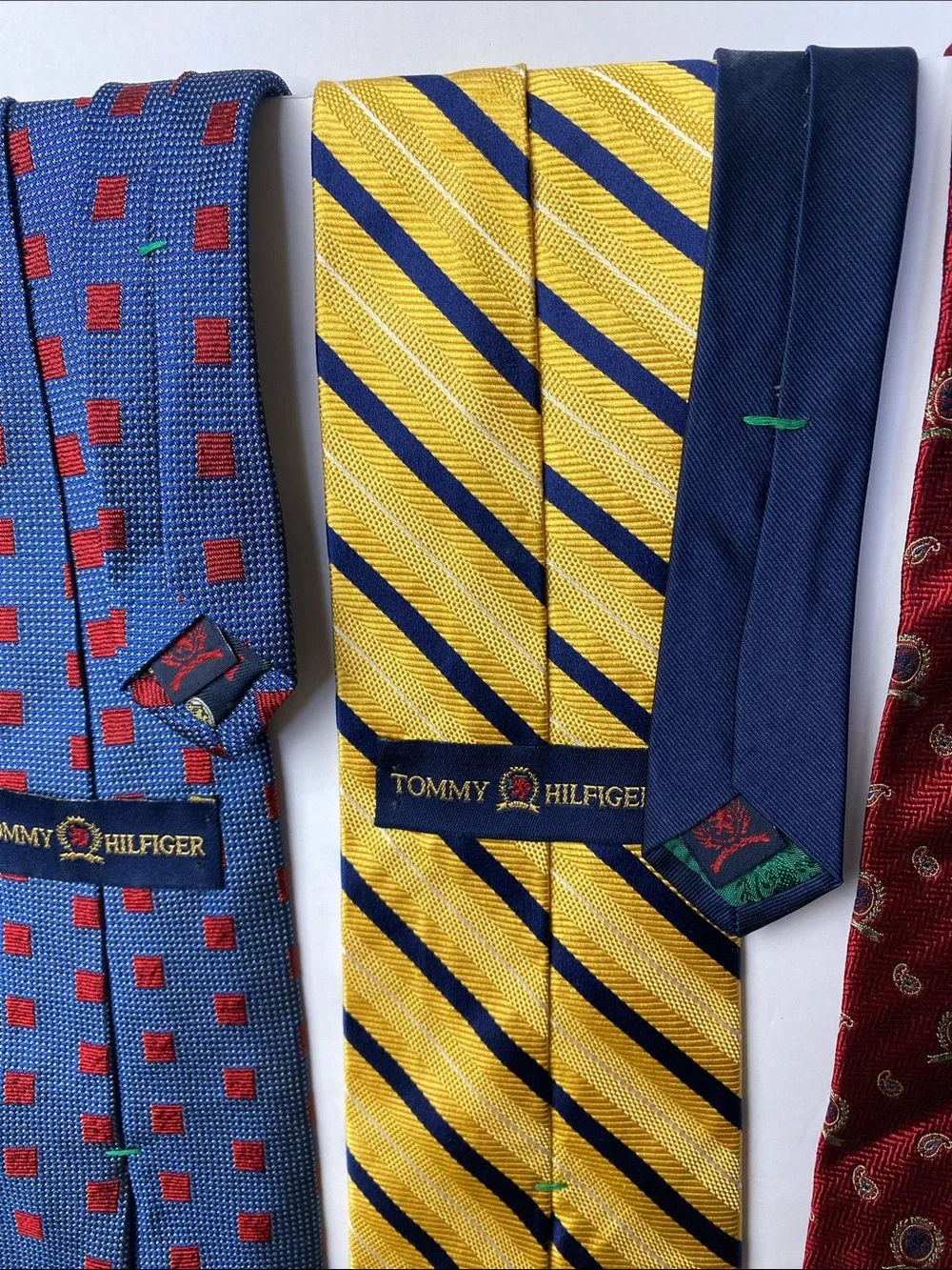 Vintage Tommy Hilfiger Men's Tie Bundle (7) - Blue, Red, Yellow, Maroon